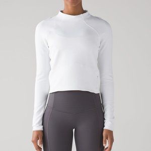Lululemon Hill and Valley Mock Neck Long Sleeve Shirt Size 2 White Rulu